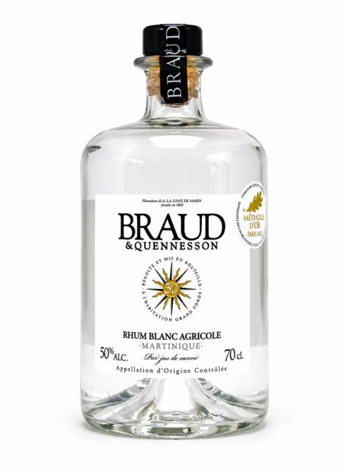 BRAUD & QUENNESSON “AOC 50” – Rhum blanc agricole – Martinique – 70 cl – sans étui
