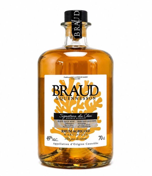 BRAUD & QUENNESSON Signature du Chai ESB – Rhum vieux agricole – Martinique – 70 cl – sans étui