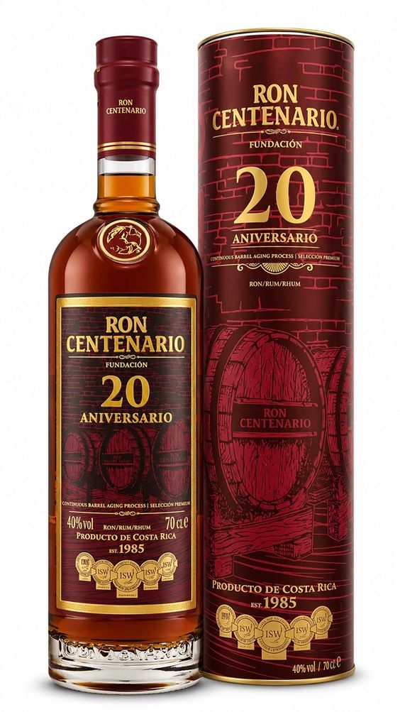 CENTENARIO 20 ans – Rhum vieux – Costa Rica – 70 cl – avec étui