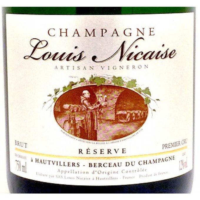 étiquette Champagne Louis Nicaise Brut Réserve Premier Cru