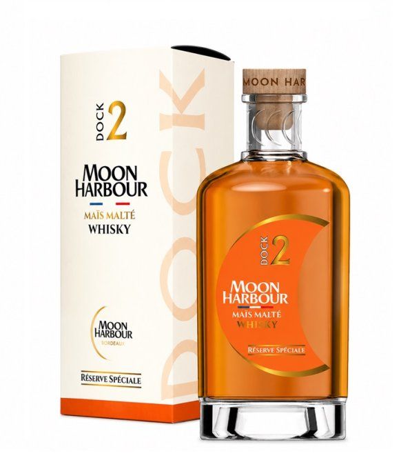MOON HARBOUR Dock 2 – 100% Maïs malté – Finition Margaux (Château Cantenac-Brown) 70cl – avec étui