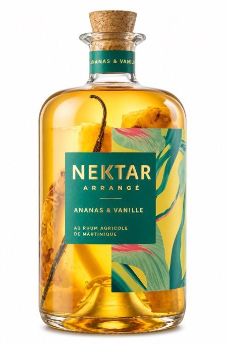 NEKTAR Ananas & Vanille – Rhum arrangé artisanal – 70cl – sans étui