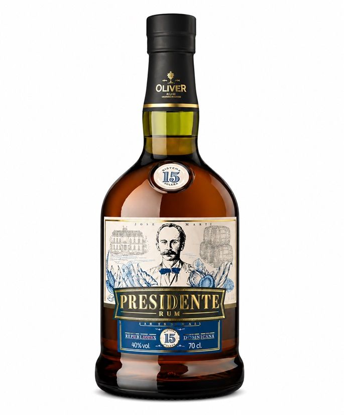 PRESIDENTE 15 ans – Rhum vieux – République Dominicaine – 70 cl – avec étui